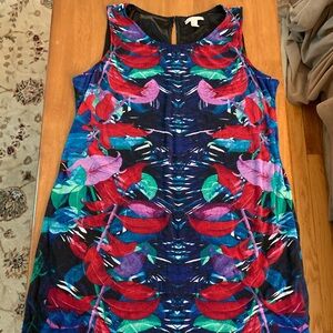 Dana Buchman Vibrant Jewel-Tone Floral Shift Dress